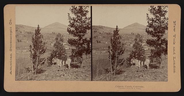 Photo:Cripple Creek Colorado 1897 Stereoview Horse Mountain Landscape