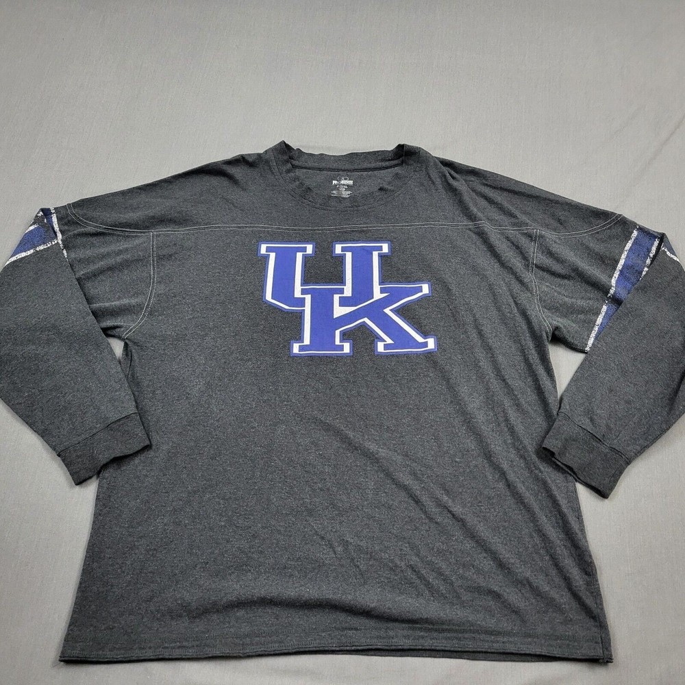 Pro Edge Kentucky Wildcats Mens XL Long Sleeve Shirt Charcoal Gray NCAA UK Logo
