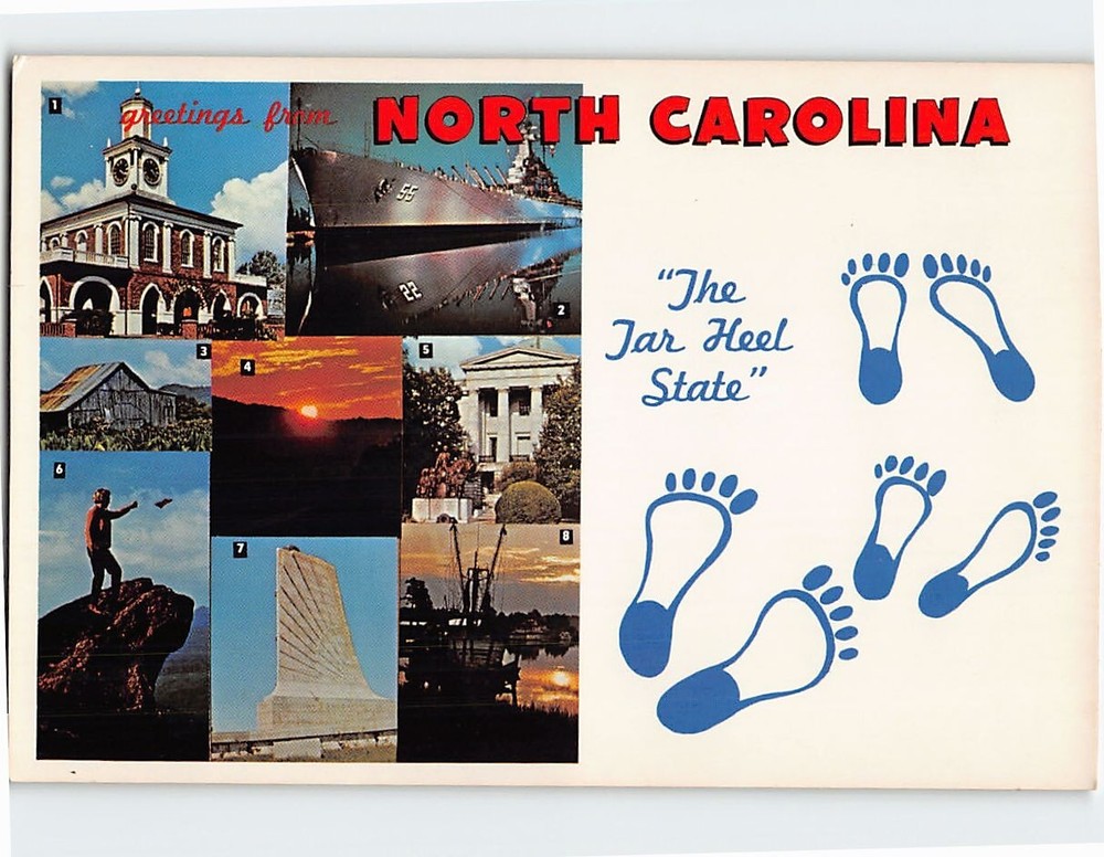 Postcard Scenes & Views Greetings from North Carolina USA