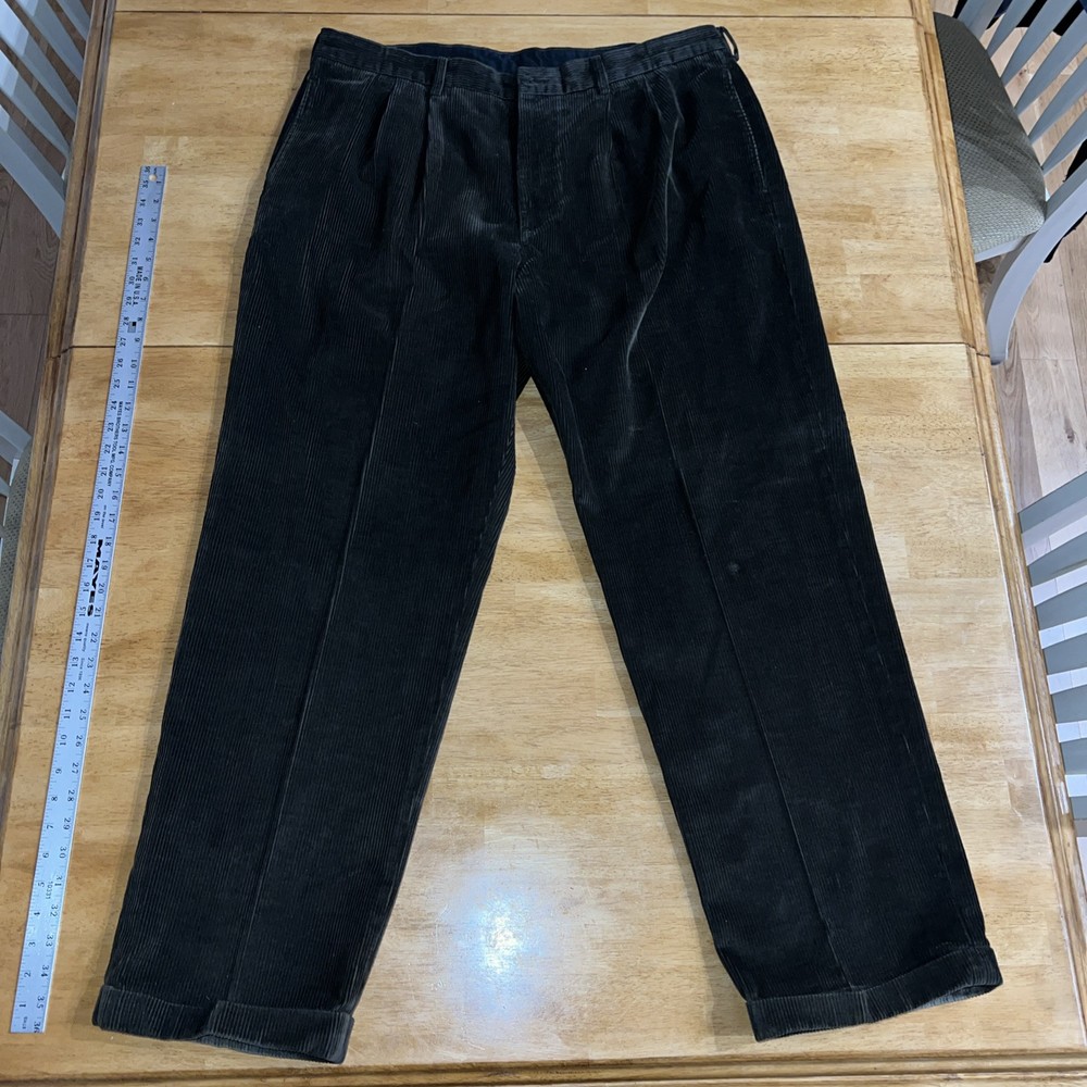 Brooks Brothers Pants Mens 40x32 Measured Elliot Green Corduroy Tag: 40x31*