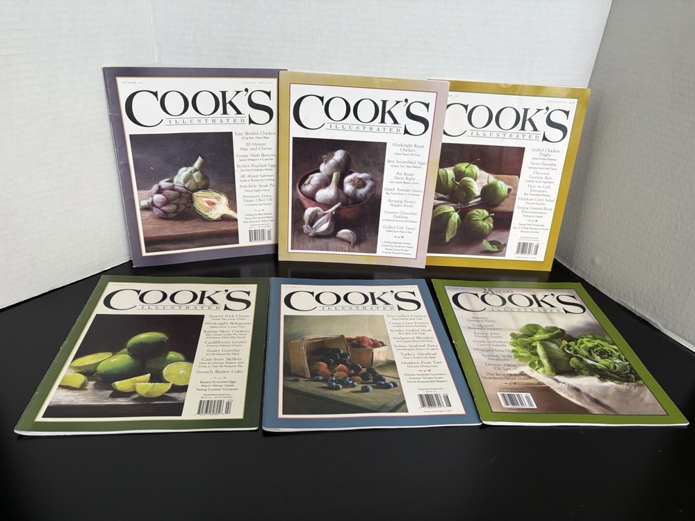 Lot of 6 Cook's Illustrated Magazine Issues. Late 2010s