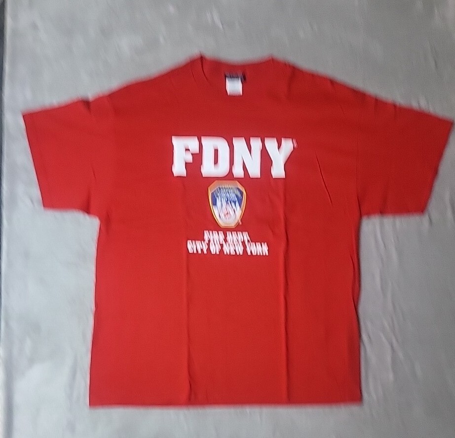 FDNY Classic Fire Department Logo T-Shirt for Men Size XL in Red