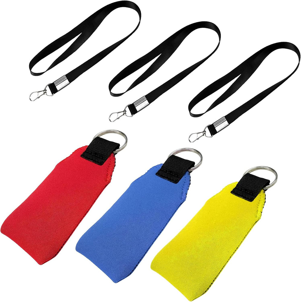 3PCS Floating Neoprene Boat Keychain, Floatable Foam Key Fob with Lanyard, Water