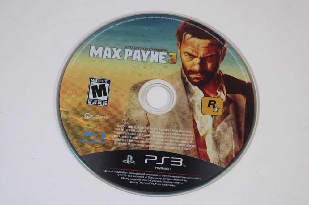 Max Payne 3 (Sony PlayStation 3, 2012, PS3) Authentic, disc only, Tested/works