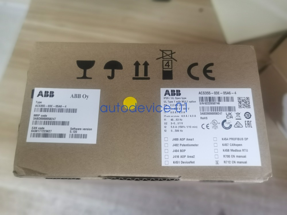 1PC New ABB ACS355-03E-05A6-4 380V 2.2KW  Frequency Converter Brand DHL/FedEx