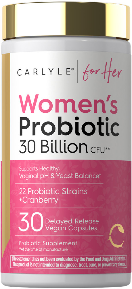 Women's 30 Billion CFU Probiotic | 30 Vegan Capsules | + Cranberry | by Carlyle