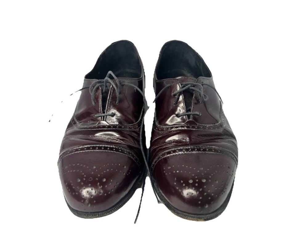 Johnston & Murphy Brown Italian Leather Wingtip Formal Dress Shoes Men's 8.5 W