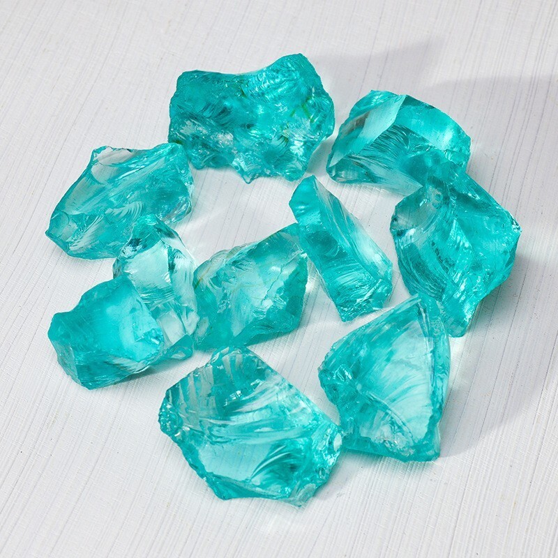 Raw Rough Light Blue Glass Crystal Stone Chunk Healing Mineral Rocks Gifts 100g