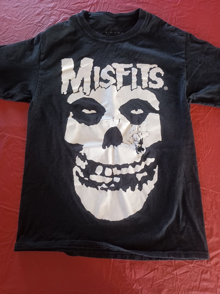 Rock Band Misfits Classic Skull with Logo Black T Shirt Men’s Size Small