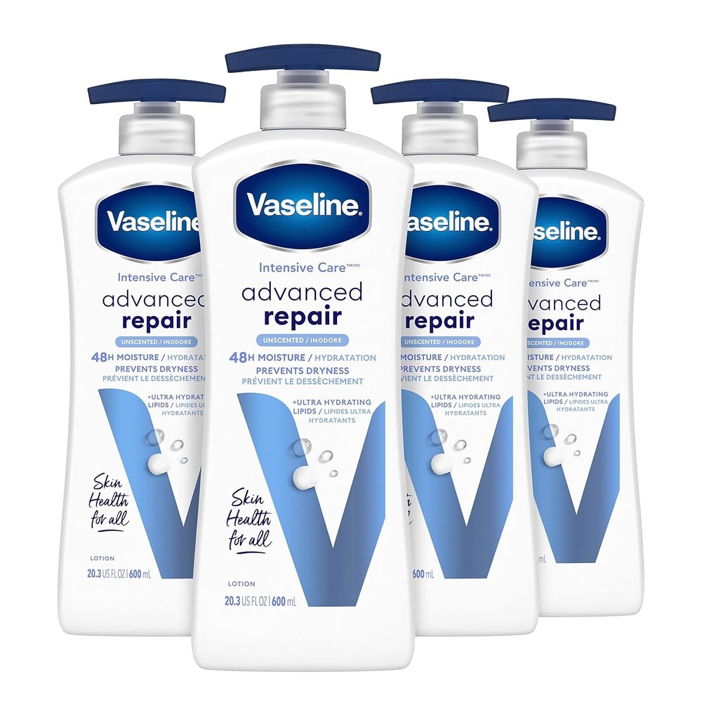 Vaseline Advanced Repair Unscented Moisture Lotion 20.3oz 4-Pack