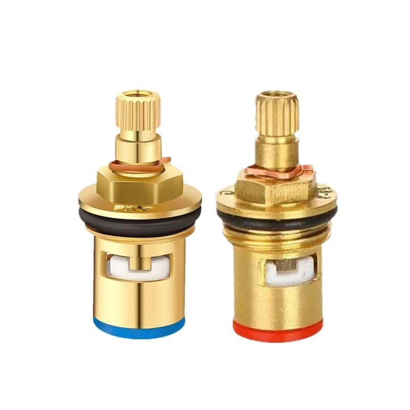 Faucet Valve Ceramic Stem 20 Teeth Ceramic Disc Cartridge Replacement Quarter...