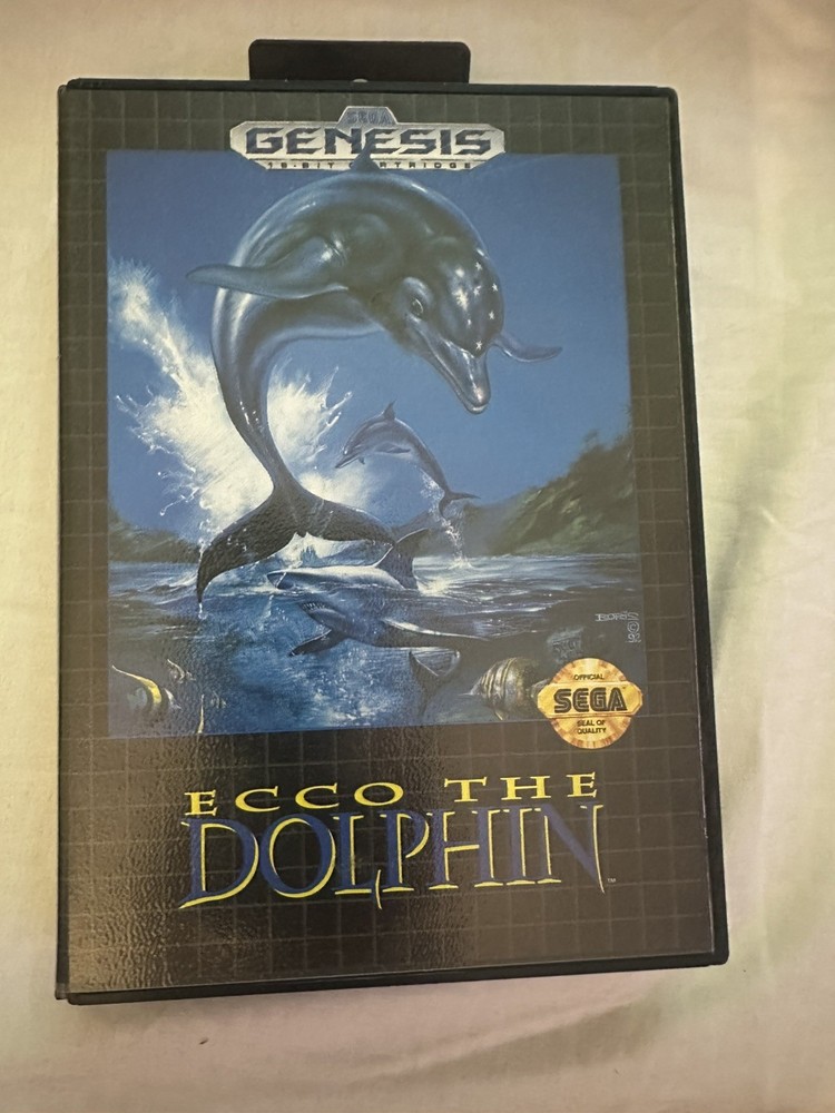 Ecco the Dolphin (Sega Genesis, 1992) Complete (with manual).  Great Condition