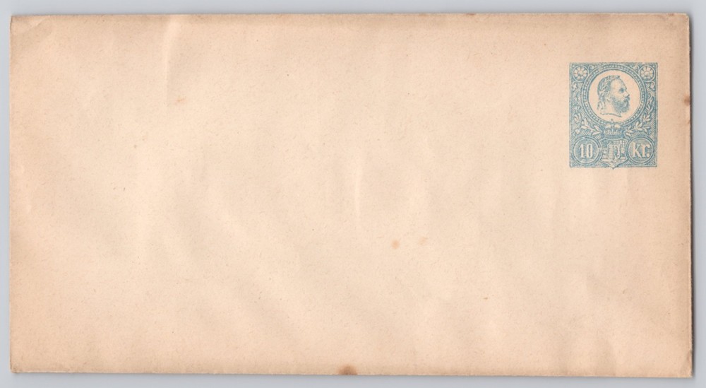 U.S. stamped stationery envelope, blue 2c indicia, embossed flap Undivided