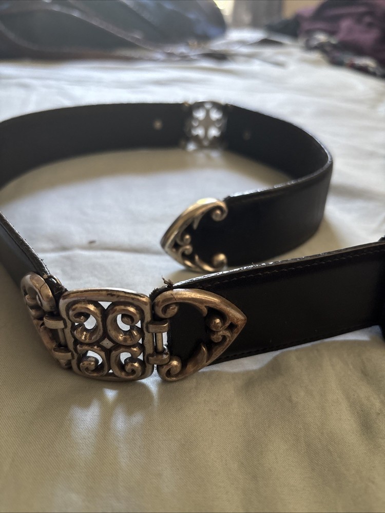 Brighton Leather Silver  Tone  Belt