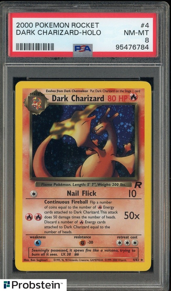 2000 Pokemon Rocket #4 Dark Charizard Holo PSA 8 NM-MTPROBSTEIN is actively accepting consignments !!