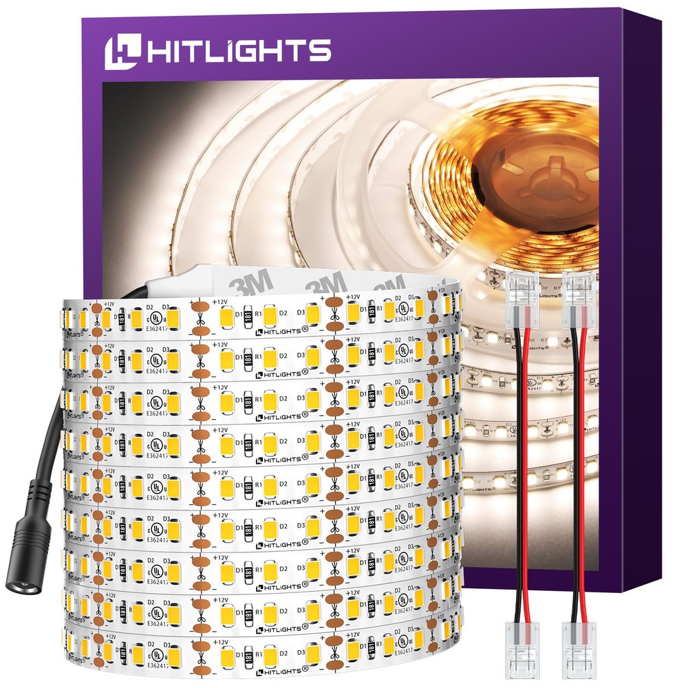 LED Strip Lights Neutral White 4000K, 24.6ft High Density 12V Tape Light Dimm...