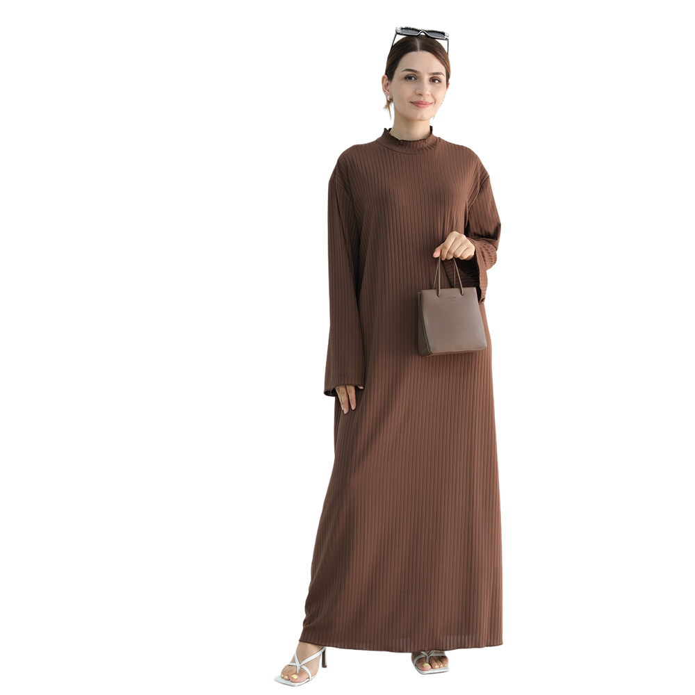 Long Dress Maxi Robe Abaya Muslim Women Kaftan Dubai Turkey Ramadan Islamic Gown