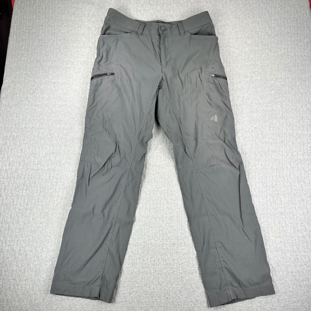 Eddie Bauer First Ascent Pants Men 34x32 Fits 33X31 Gray Pro Hiking Cargo Tech