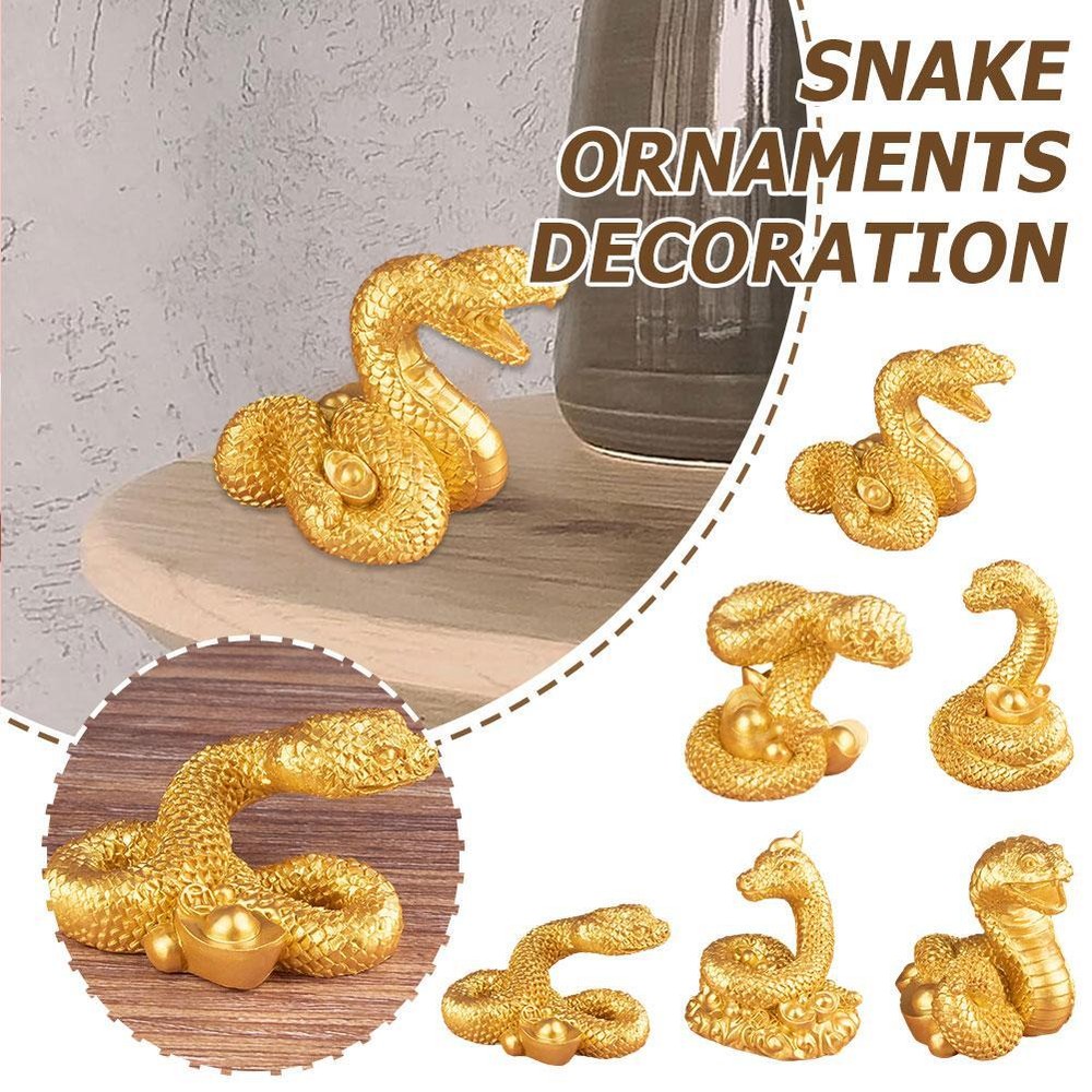 Snake Ornaments Mini Resin Statue Home Decoration A6P4