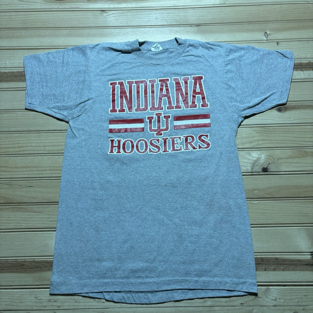 Vintage 80s University Of Indiana Hoosiers College Spell Out Shirt Size Large