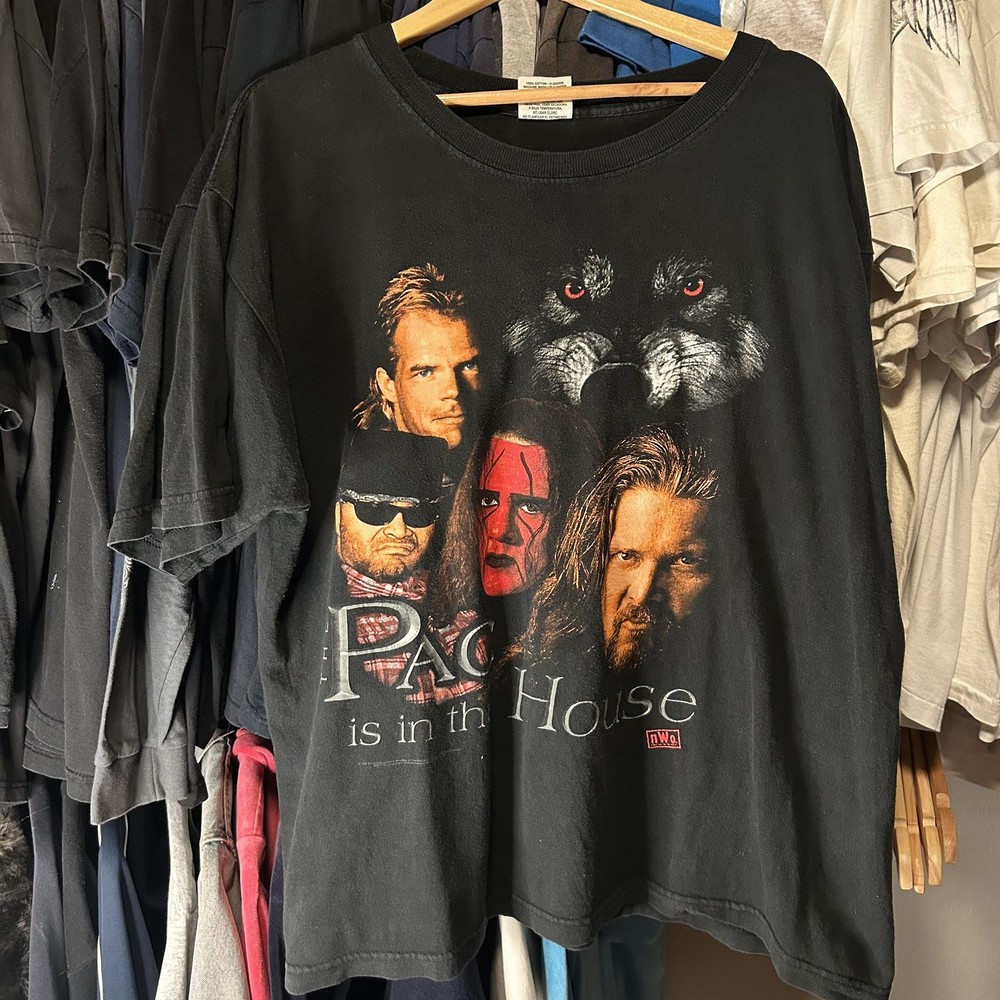 Vintage nWo Shirt Mens Xtra Large Black 90s The PAC Wrestling Wolf WCW 1998