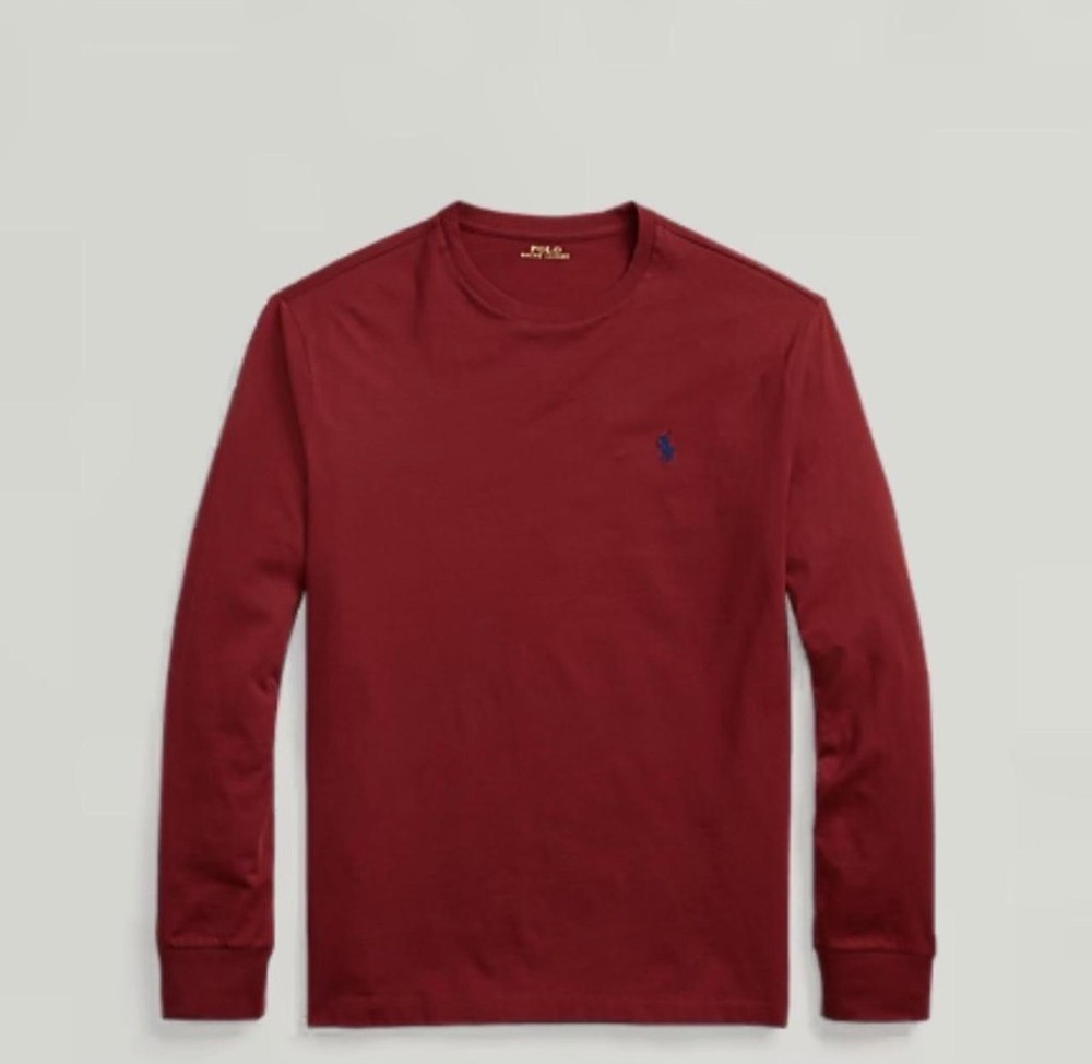 Polo Ralph Lauren Mens Long Sleeve T-Shirt Red Classic Fit Size L