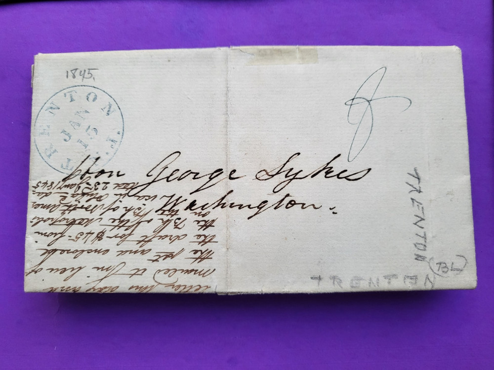 postal history cover Trenton N.J.,legislature approve handwritten correspondence