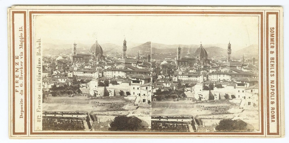 G2348~ ITALY – Florence Panoramic View 1960s Stereoview – G. Sommer