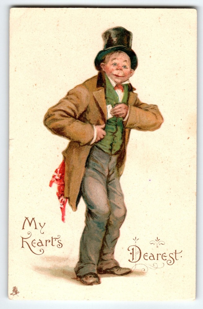 Frances Brundage Irish Man In Top Hat Valentine Postcard Series 100 Tuck 1900s