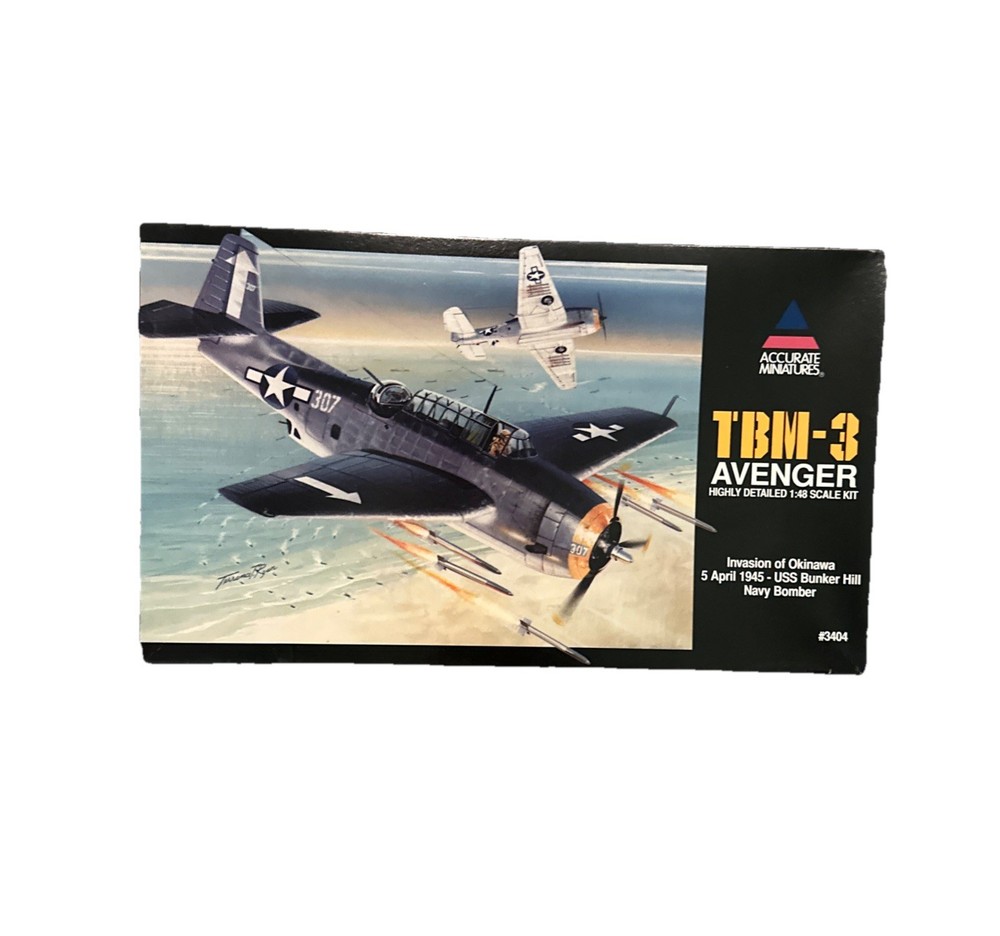 Accurate Miniature TBM-3 Avenger Airplane Navy Bomber 1:48 Scale Kit #3406 NOS-image
