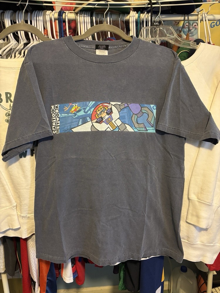 Vintage 2000 Dexters Laboratory Box Logo Shirt Cartoon Network M/L