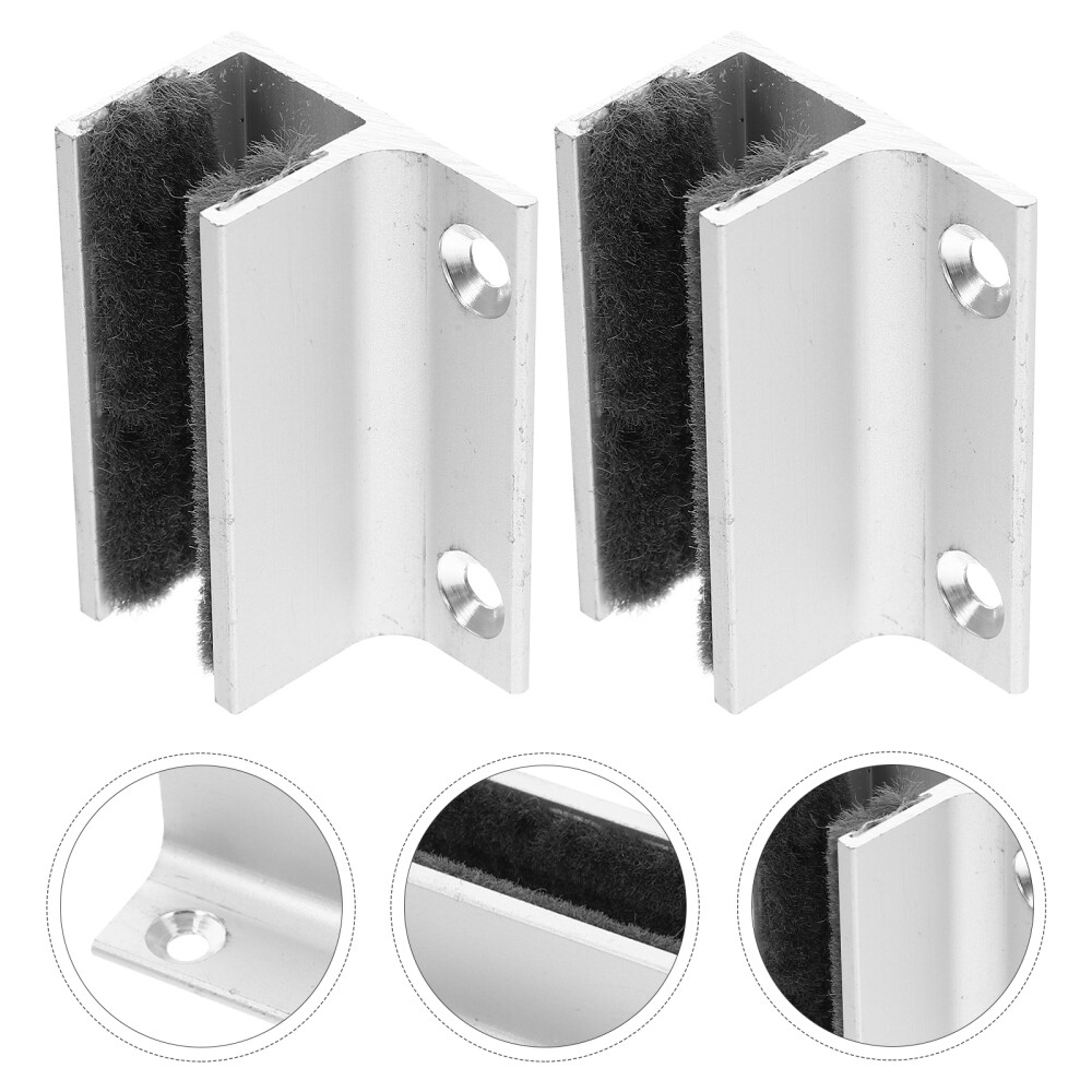 2 Pcs Sliding Shower Door Bottom Guide Portable Lock