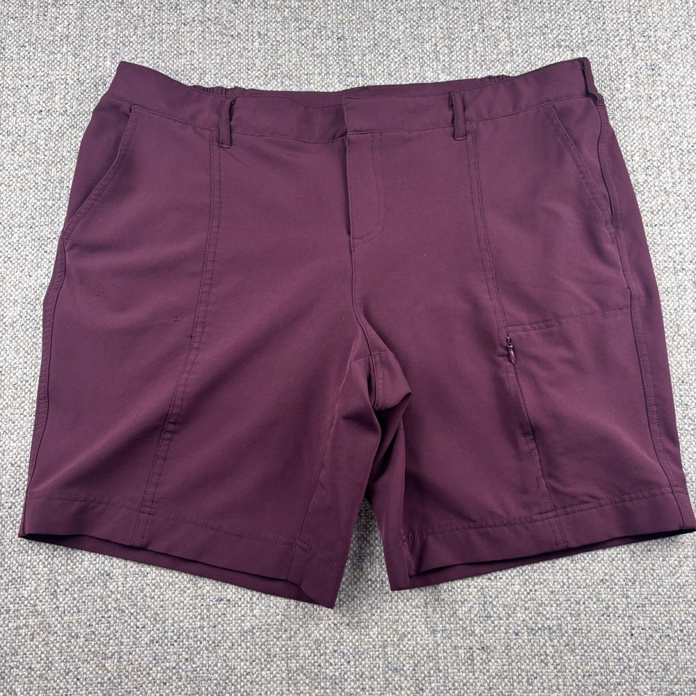 32 Degrees Cool Womens Stretch Active Cargo Shorts Wine Tasting Purple SZ L