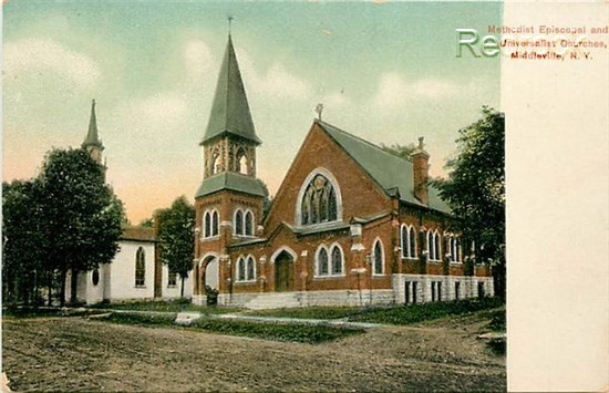 NY, Middleville, New York, Methodist Episcopal and Universalist Churches