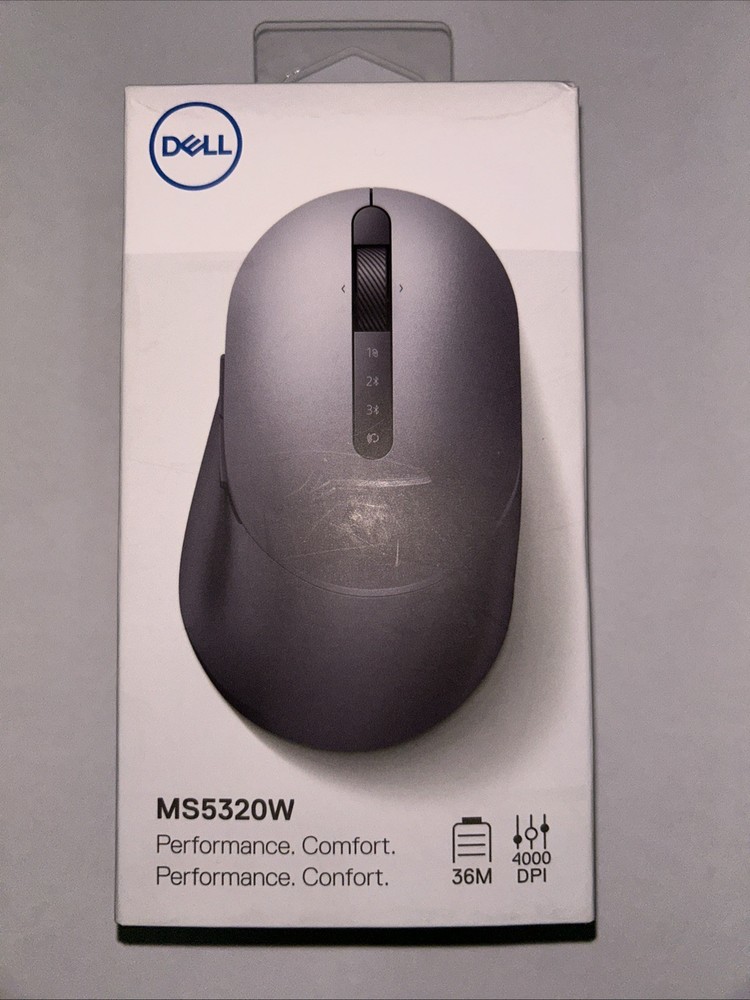 Dell MS5320W Wireless Bluetooth Mouse Compact Gray Multi-Device Connectivity