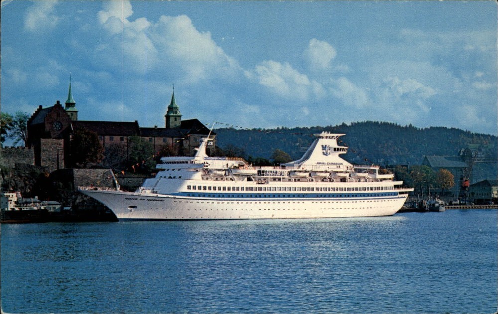 Miami Florida Royal Caribbean Cruise Line M/S Song of Norway vintage postcard