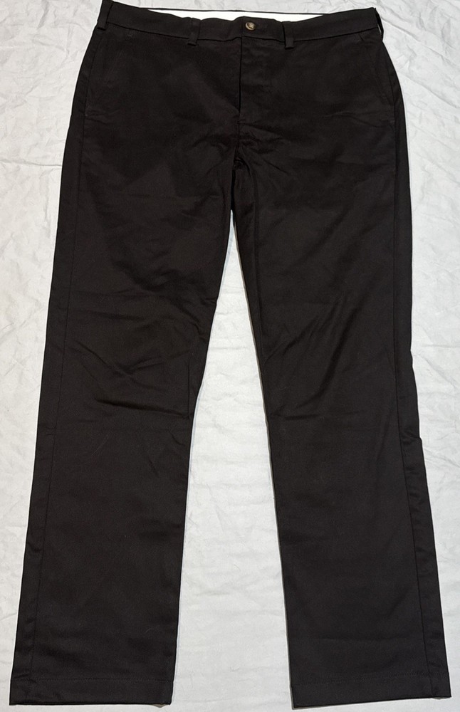 Men’s George Black Dress Pants 33 x 30 Straight Leg Flat Front