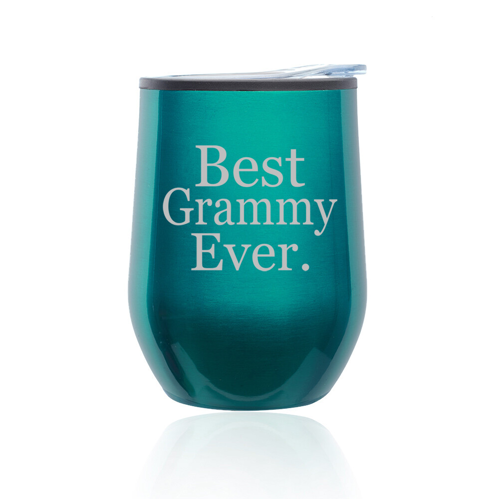 Stemless Wine Tumbler Coffee Travel Mug Cup Best Grammy Ever Grandma Grandmother