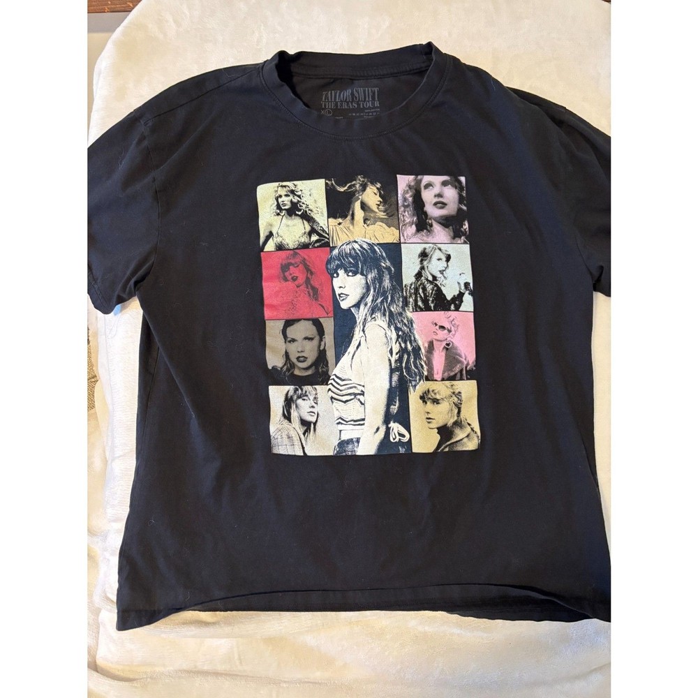 Taylor Swift The Eras Tour Black Graphic T Shirt Concert Merch Size XL