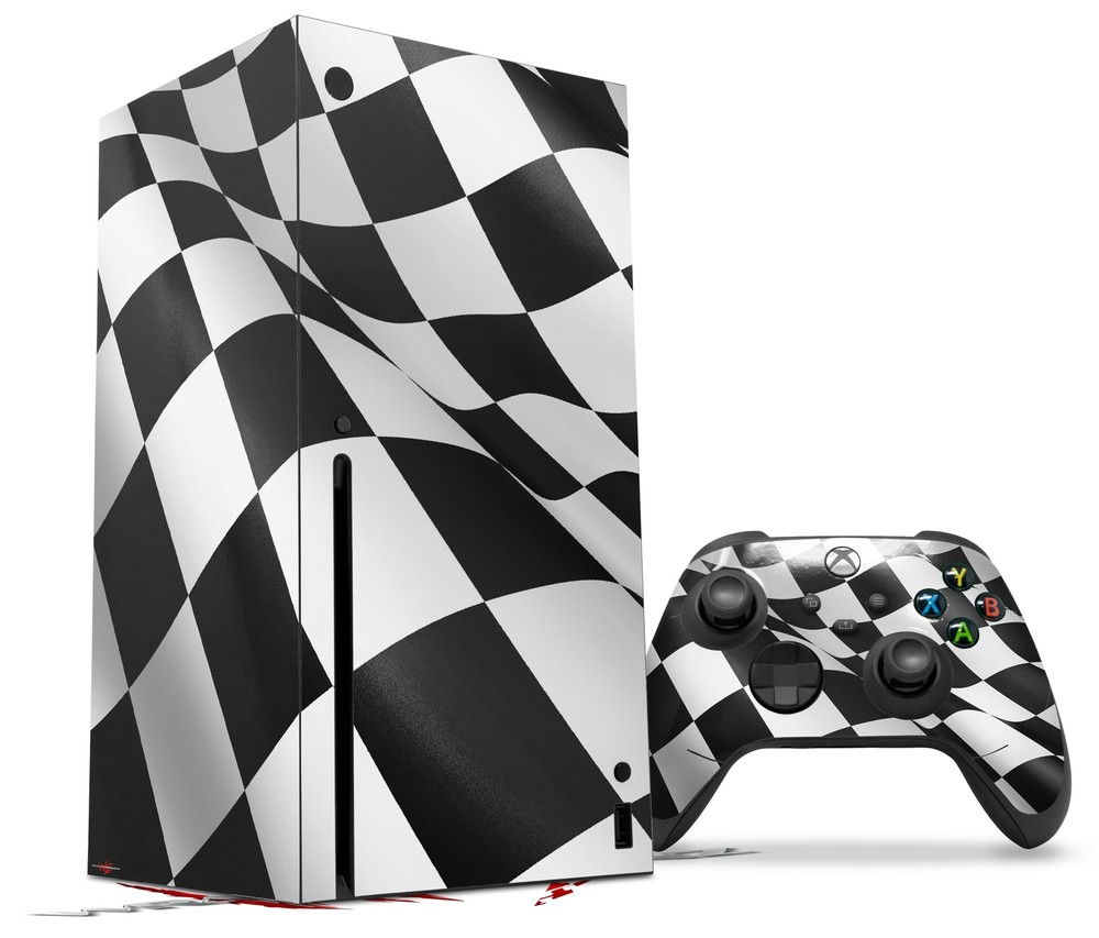 Skin Set for XBOX Series X Checkered Racing Flag