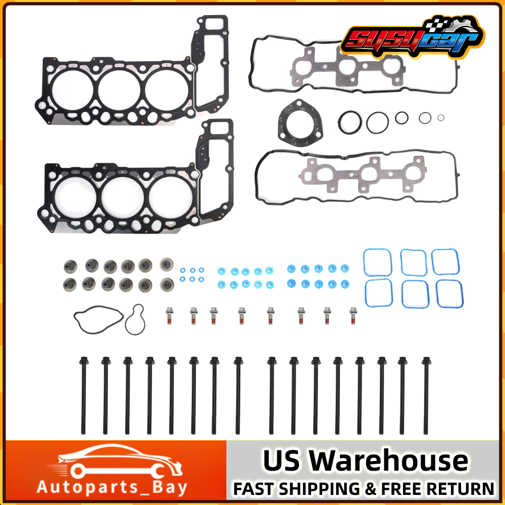 Cylinder Head Gasket Set with Bolts for 05-12 Dodge Jeep Mitsubishi 3.7L V6 DOHC