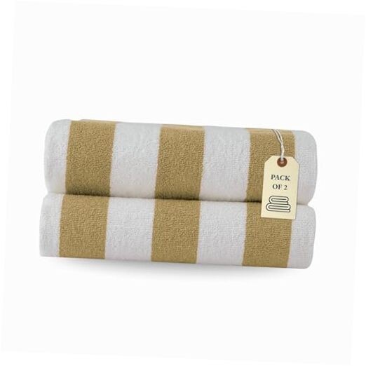100% Cotton Beach Towel - Pack of 2, Cabana Stripe Pool 2 Pack: 30