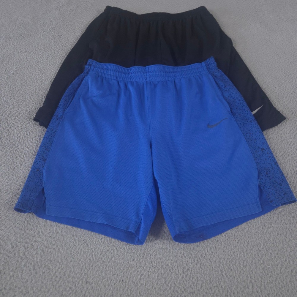 LOT OF 2 Nike Shorts Mens XL Blue Black Icon Dri-FIT Basketball Mesh Athletic