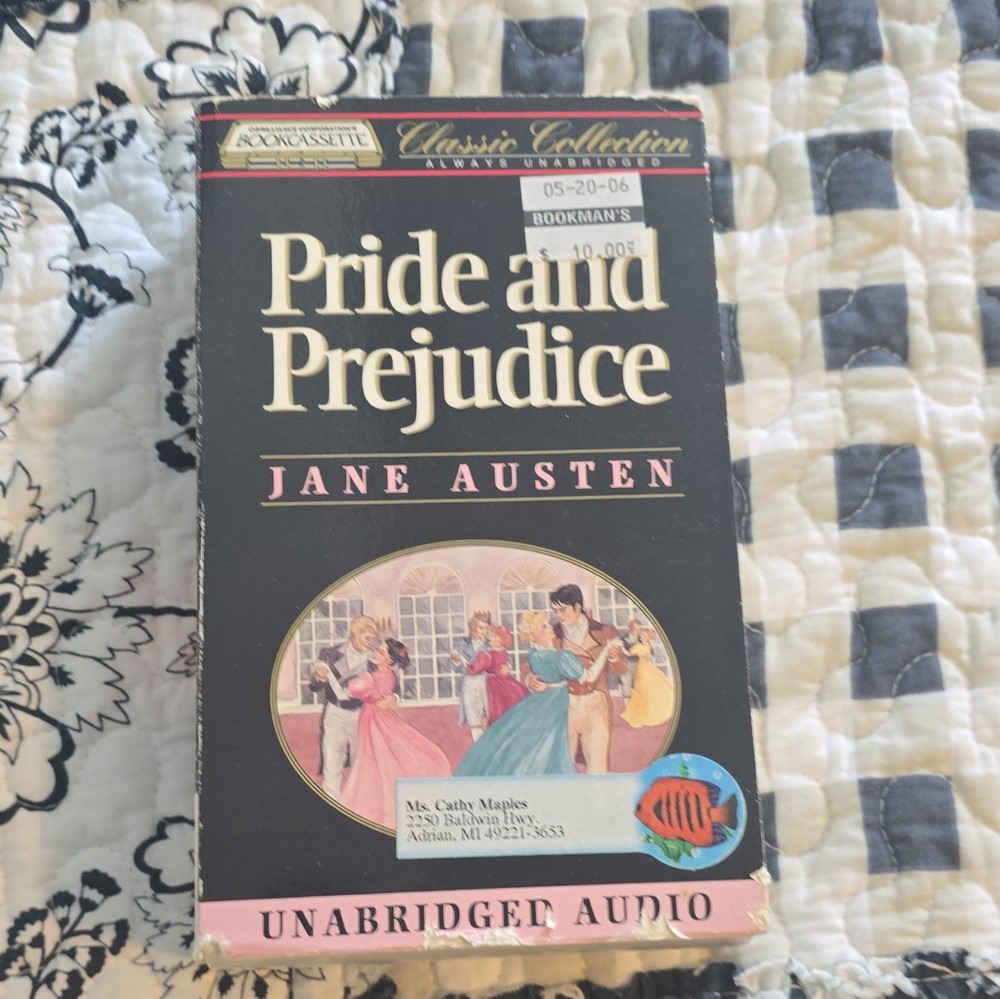 Pride and Prejudice by Jane Austen Unabridged Audiobook Cassette 11hr