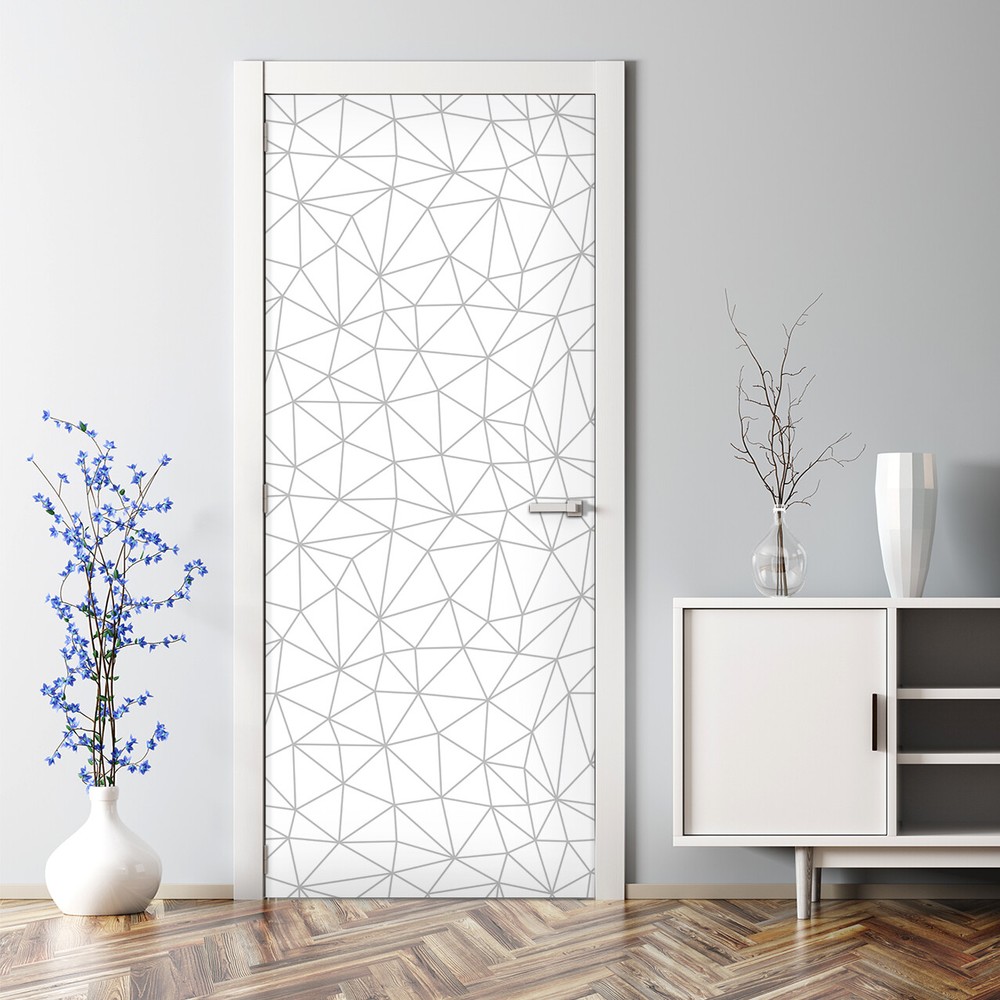 Scandinavian Style Geometric Bubble-Free Door Decal Sticker