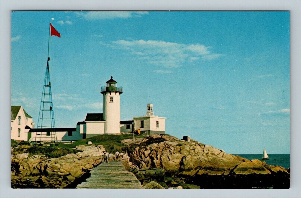Cape Ann MA Eastern Point Lighthouse Gloucester Massachusetts Vintage Postcard