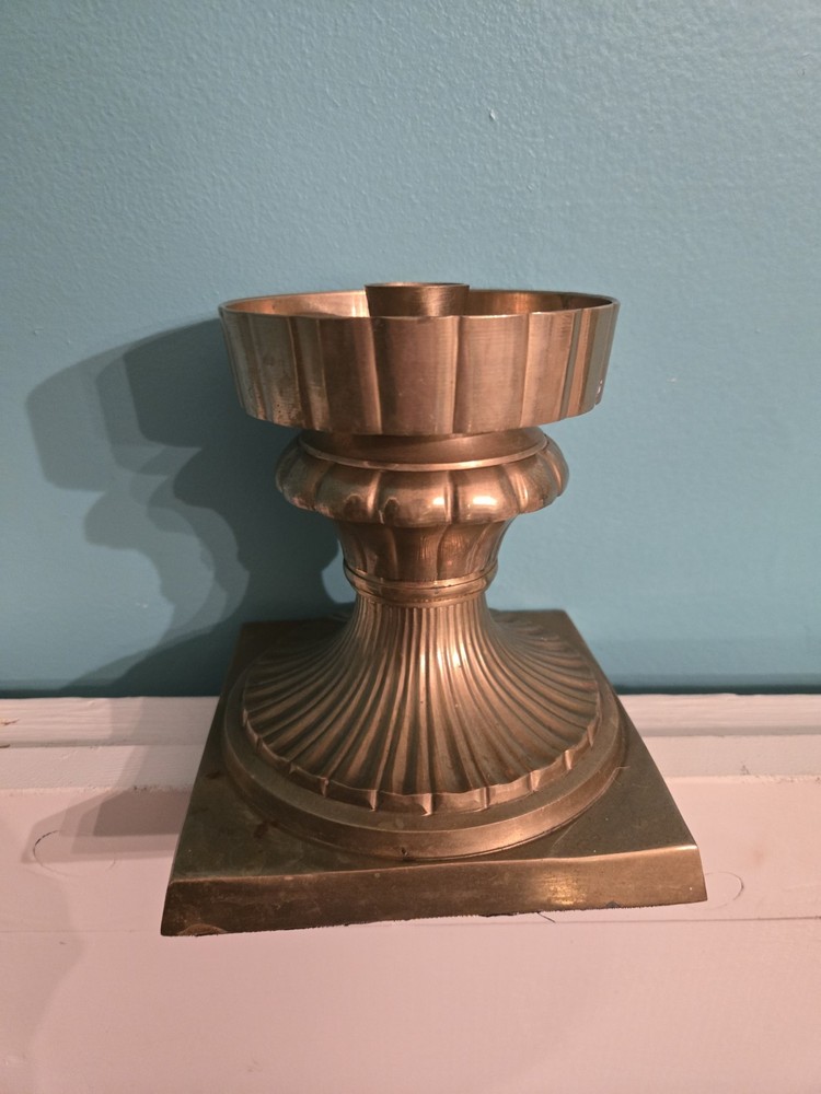 Vintage Heavy Brass Candle Holder. Tapered or Pillar 6