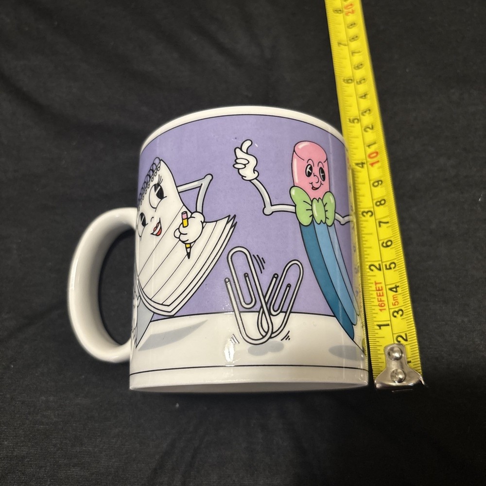 Vintage 1983 Teleflora Mug Anthropomorphic Office Supplies 80s Office Party
