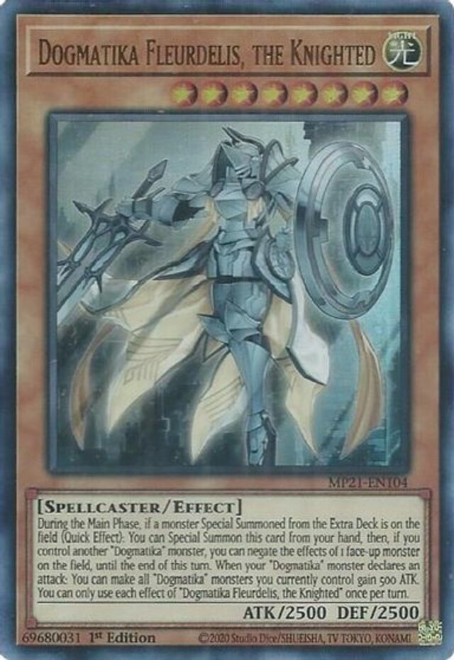 Yugioh! Dogmatika Fleurdelis, the Knighted - MP21-EN104 - Ultra Rare - 1st Editi