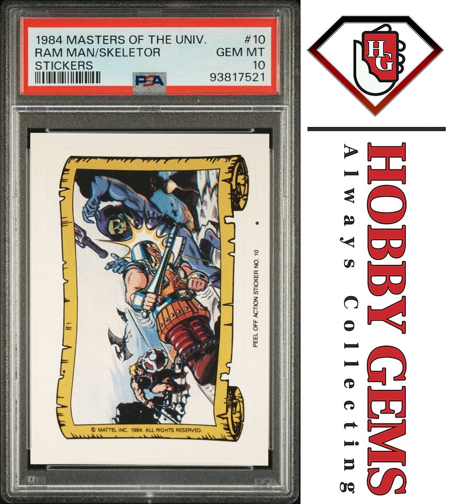 HE-MAN RAM MAN SKELETOR PSA 10 1984 Masters of the Universe Sticker #10 C1